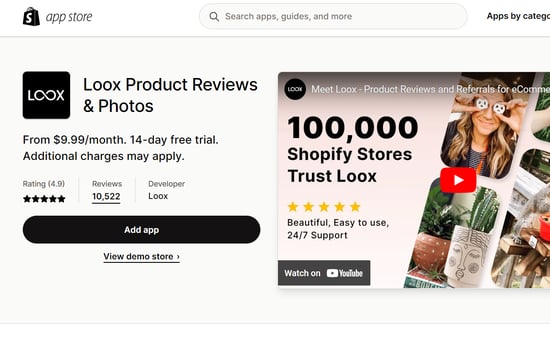 Loox - Shopify Product Reviews, UGC, Referrals, Upsells