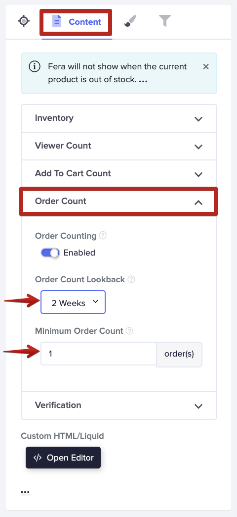 Low Stock Content Tab Low Stock Content Tab