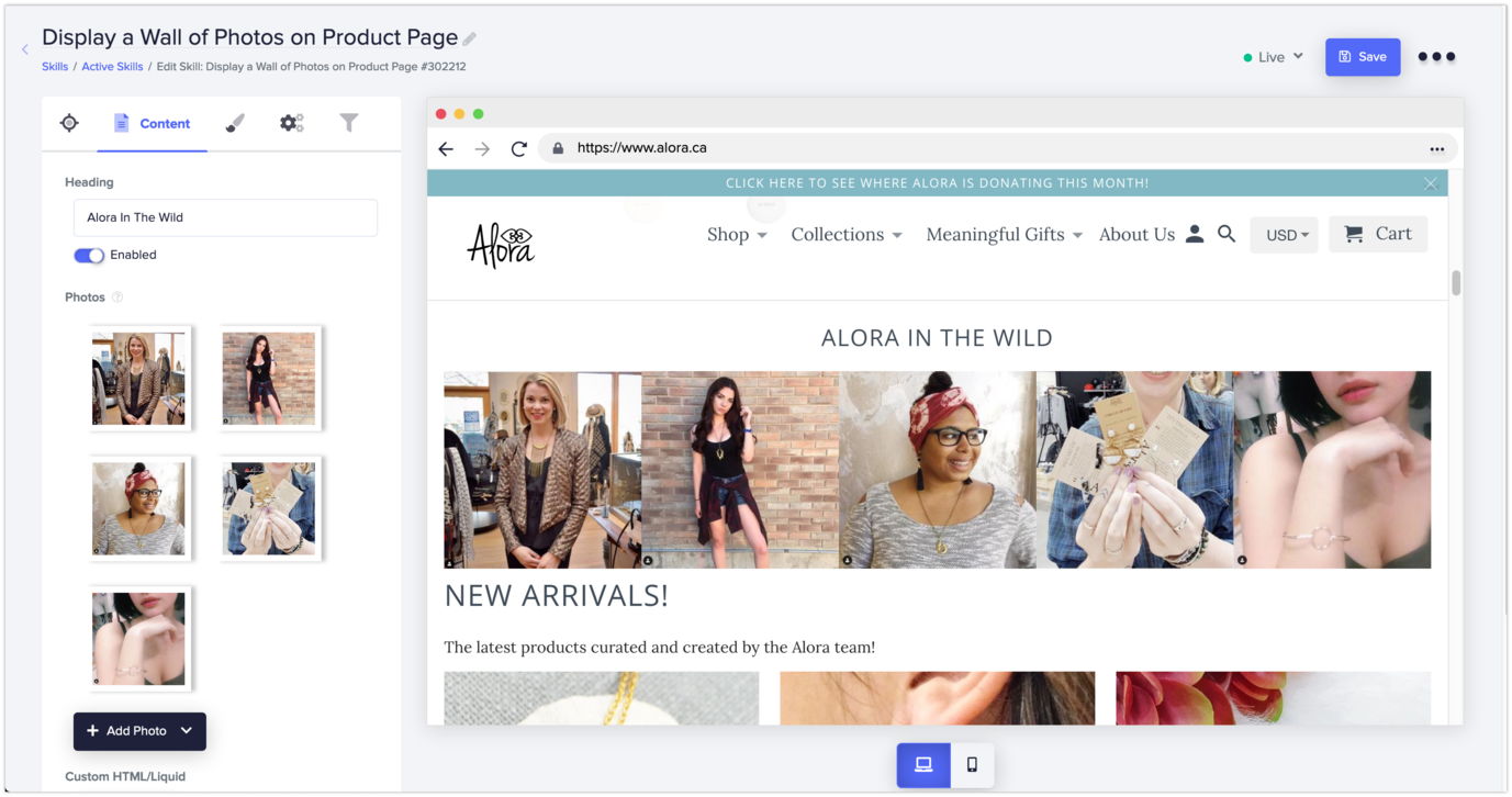 Social Proof Platform Fera Editor Desktop View Social Proof Platform Fera Editor Desktop View