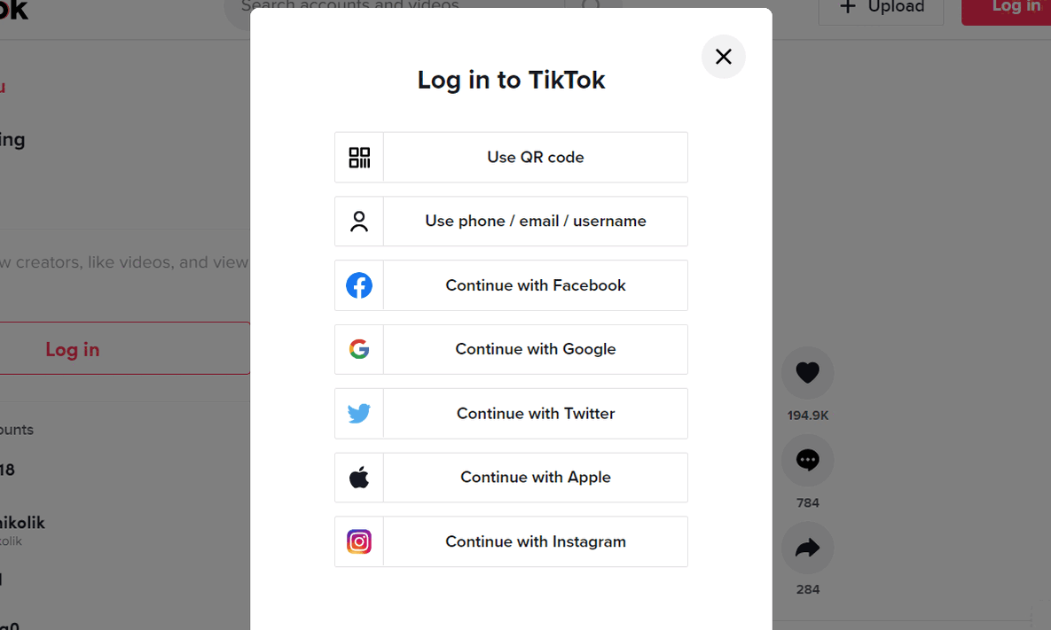 Acquire TikTok Code