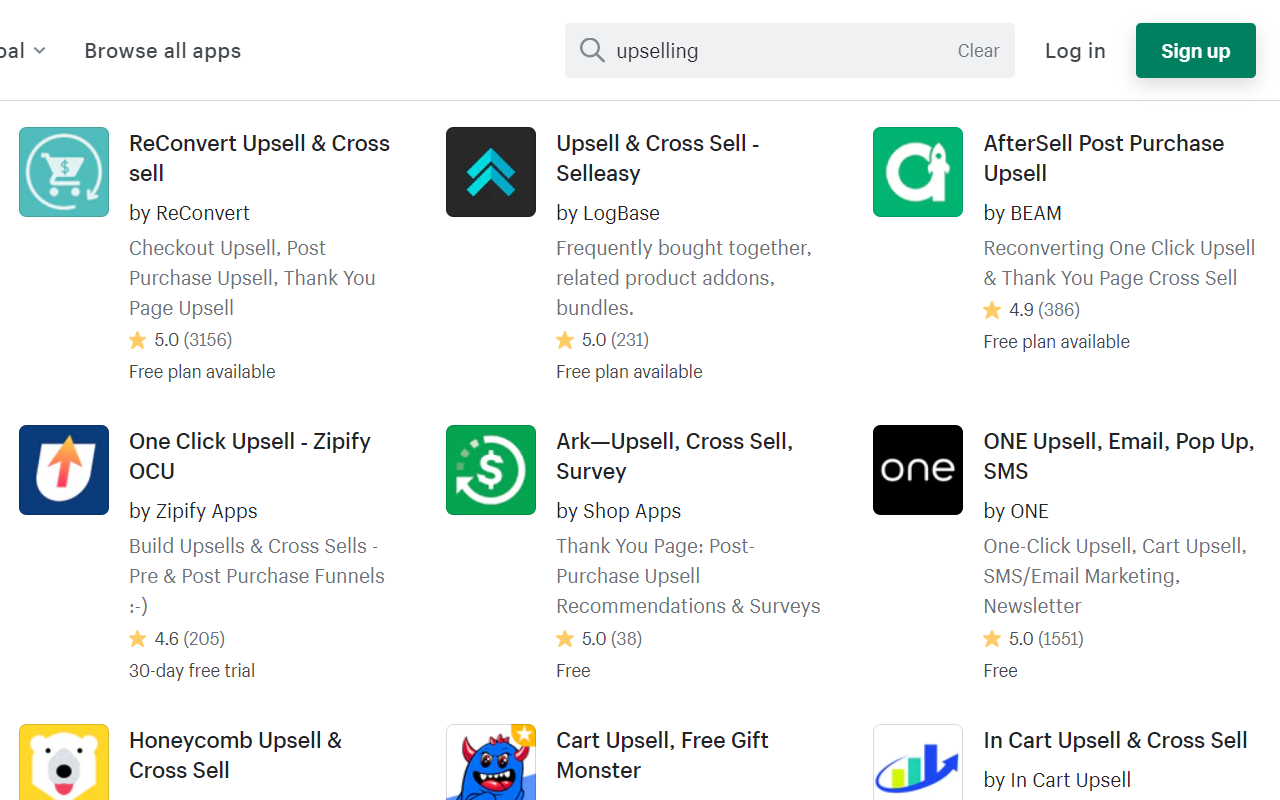 Upselling Apps