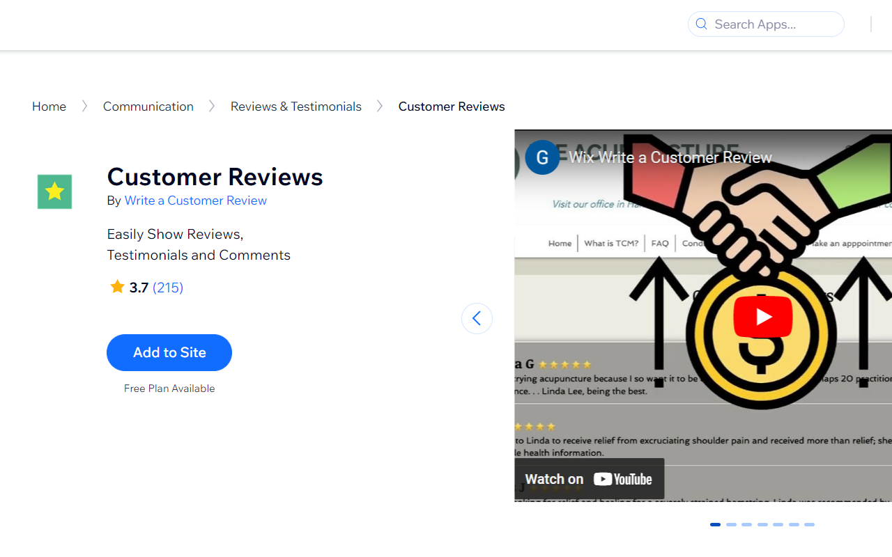Customer Reviews Wix