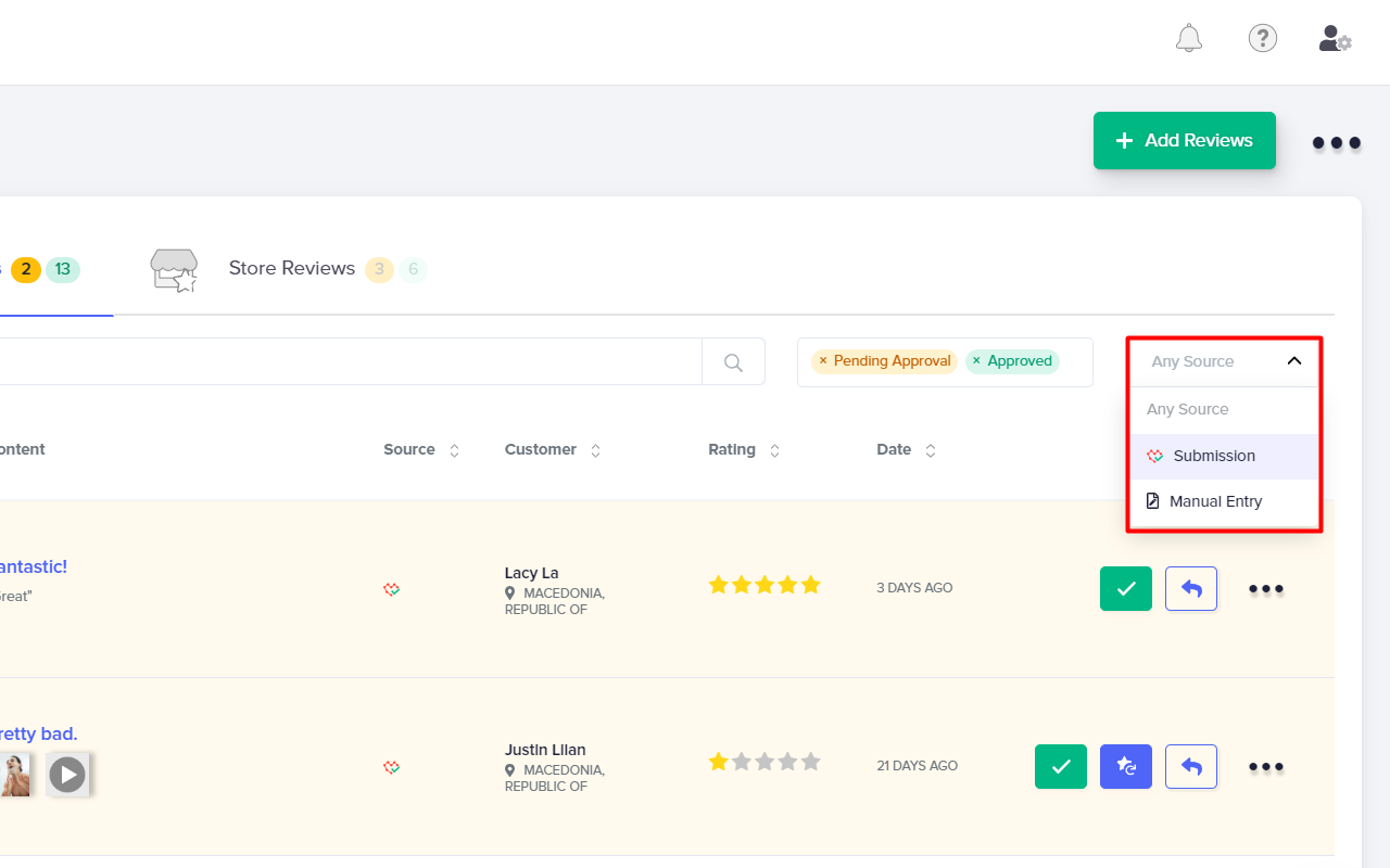 Review Source Filters Review Source Filters