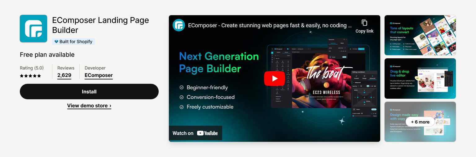 EComposer Landing Page Builder EComposer Landing Page Builder