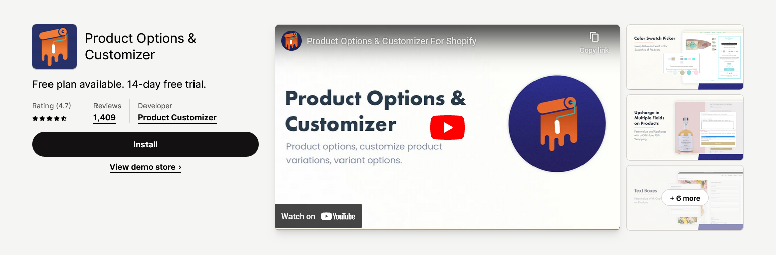 best product customizer apps variants shopify
