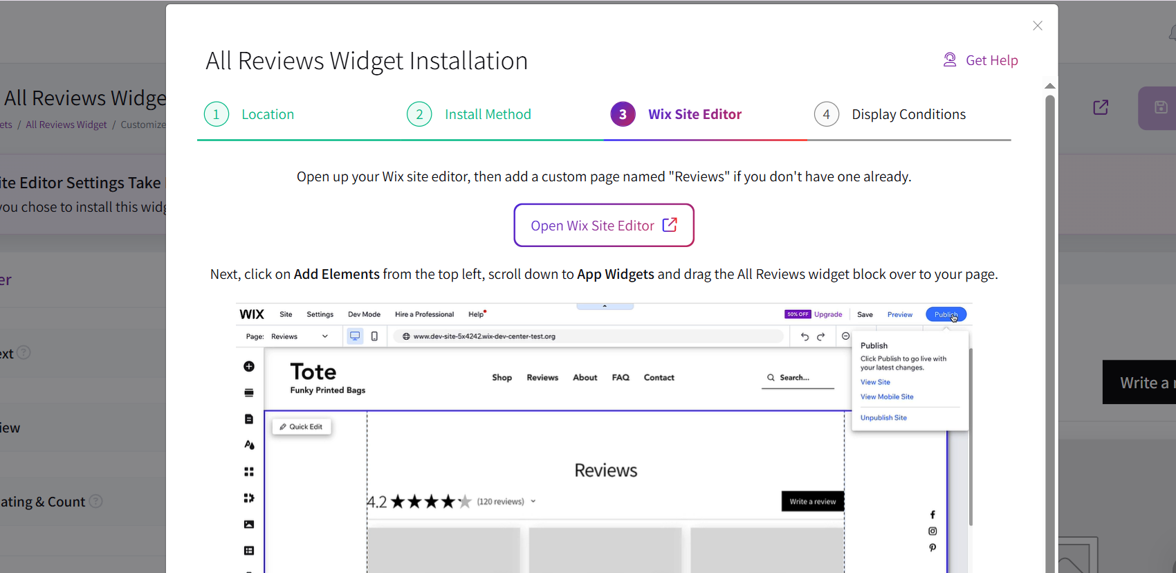 Open Wix Site Editor