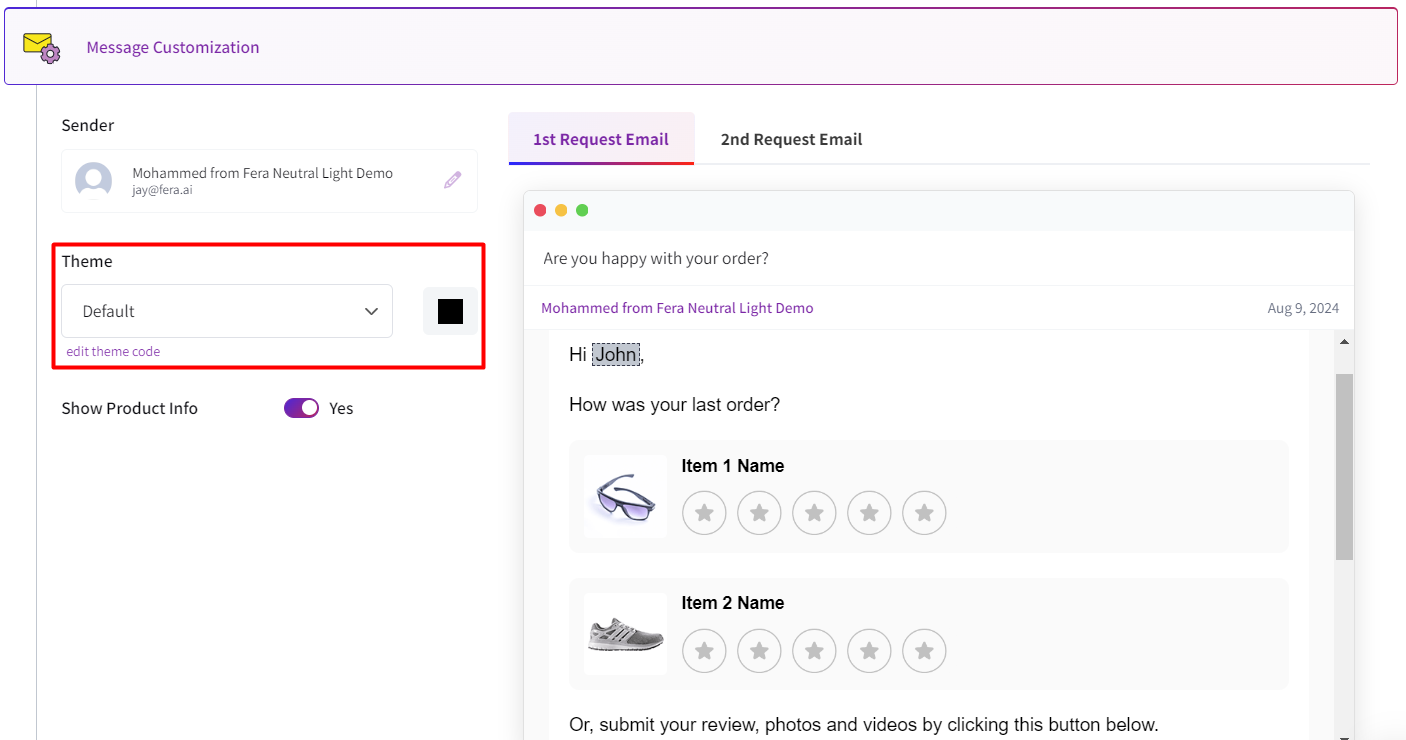 Message Customization