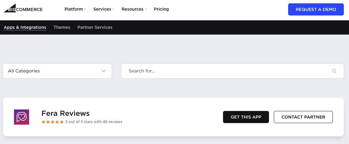 fera bigcommerce app