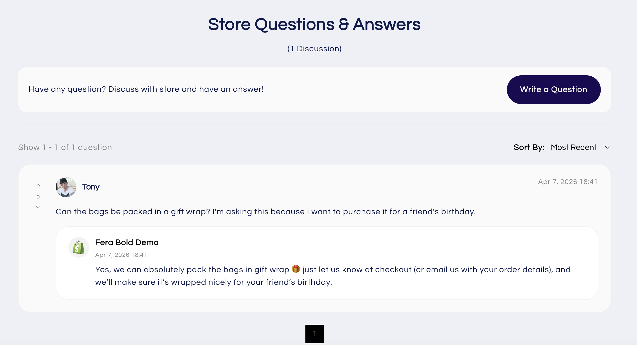 Store Q&A
