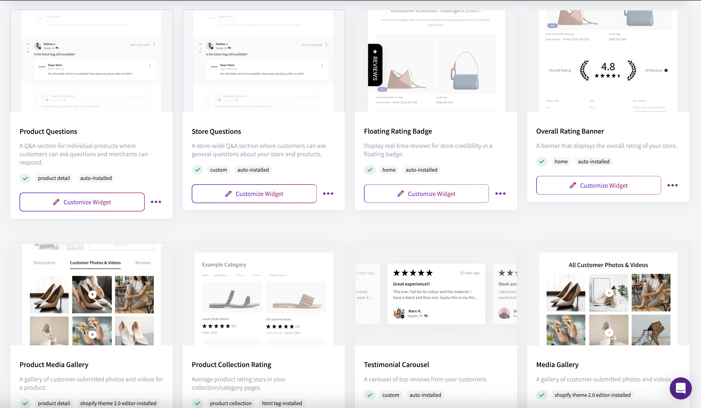 Widgets Widgets