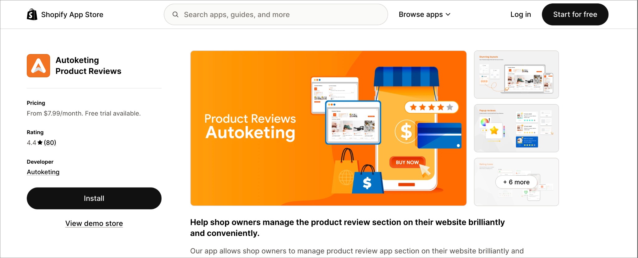 Autoketing Product Reviews - Shopify